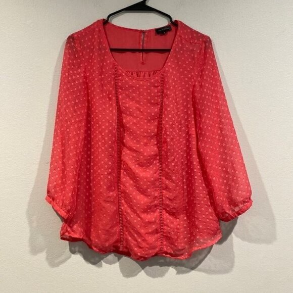 The Limited Pink Polka Dot Loose Fit Blouse - Size Medium - Picture 1 of 6